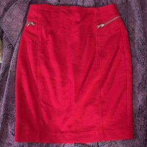 Express Vibrant Red Pencil Skirt